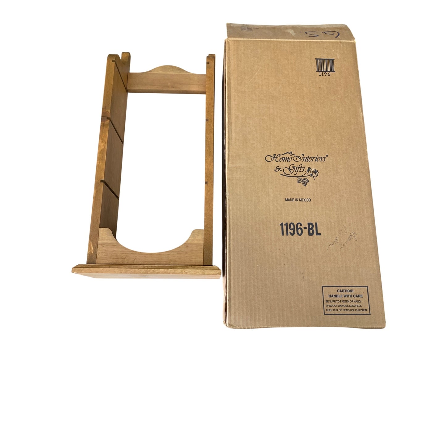 Vintage Wooden Wall-Mounted Display Shelf With Glass Shelves