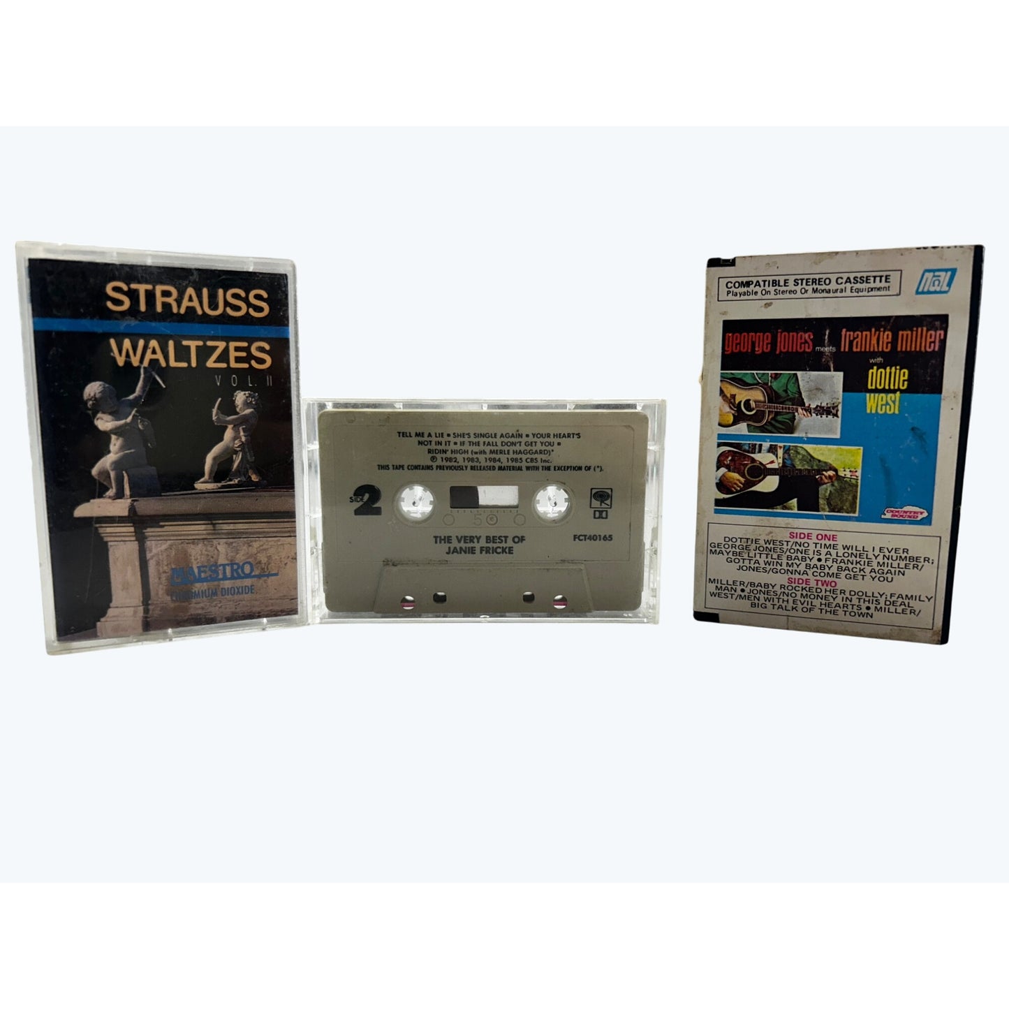 Cassette Tape Lot: Strauss Waltzes Vol II The Very Best Of Janie Fricke George Jones & Frankie Miller
