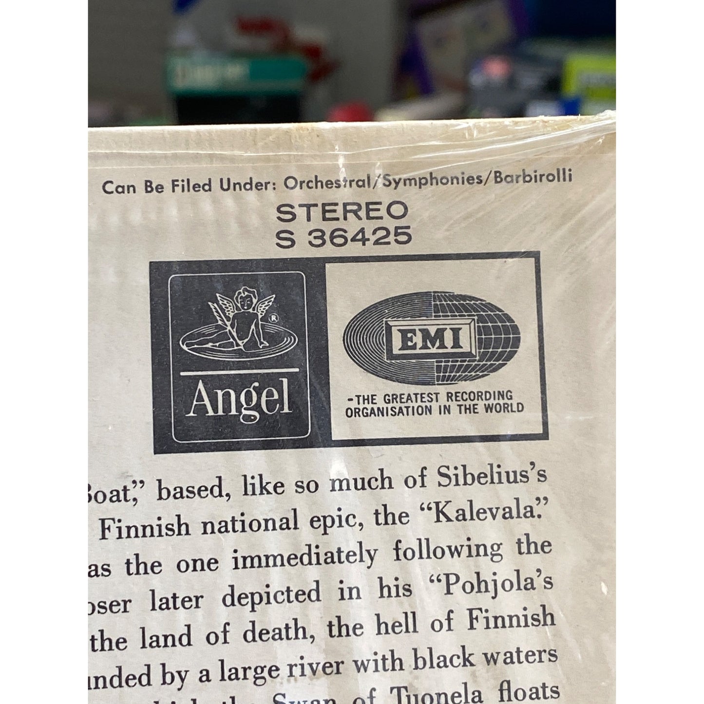 Sir John Barbirolli Angel Stereo Vinyl LP Sibelius Symphony No. 2 In D The Swan Of Tuonela The Hallé Orchestra