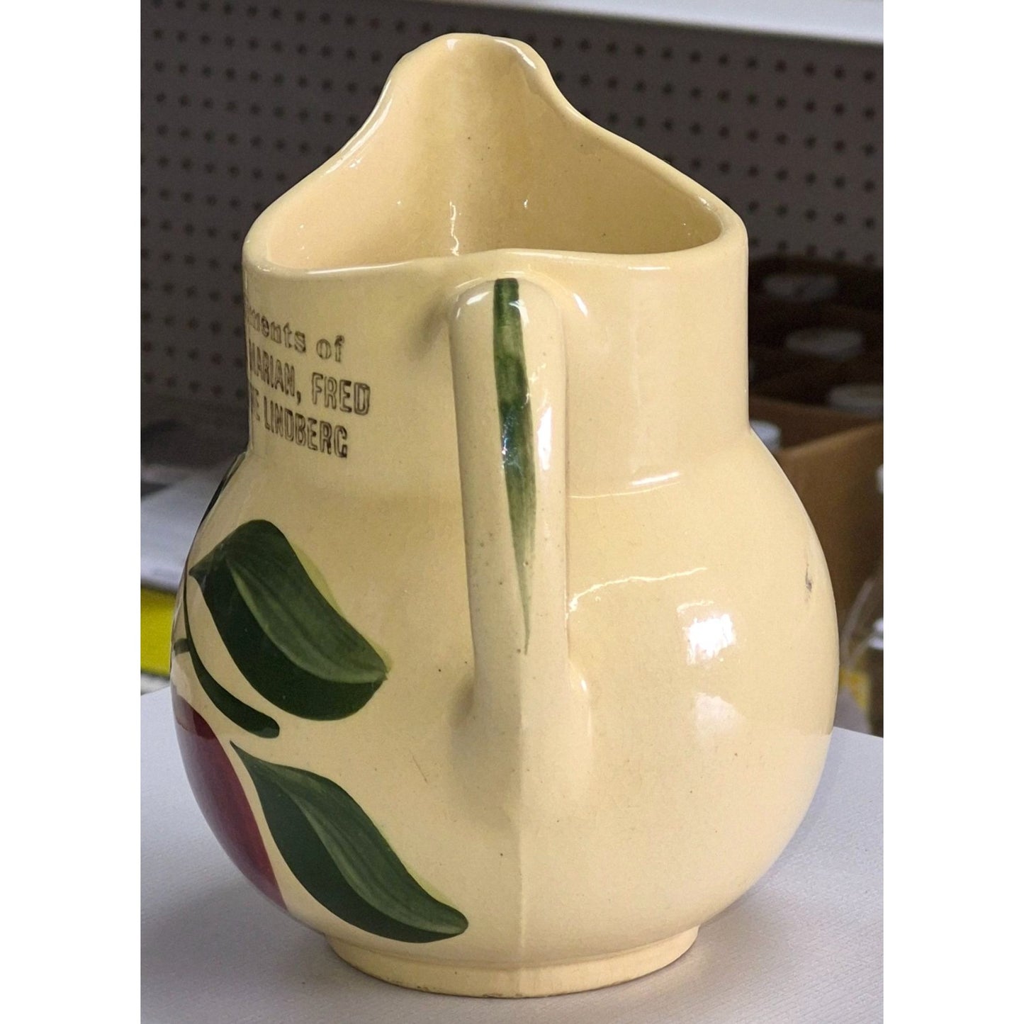 Watt Pottery Apple Cream Pitcher #15 Lindberg's Turtle Lake WI