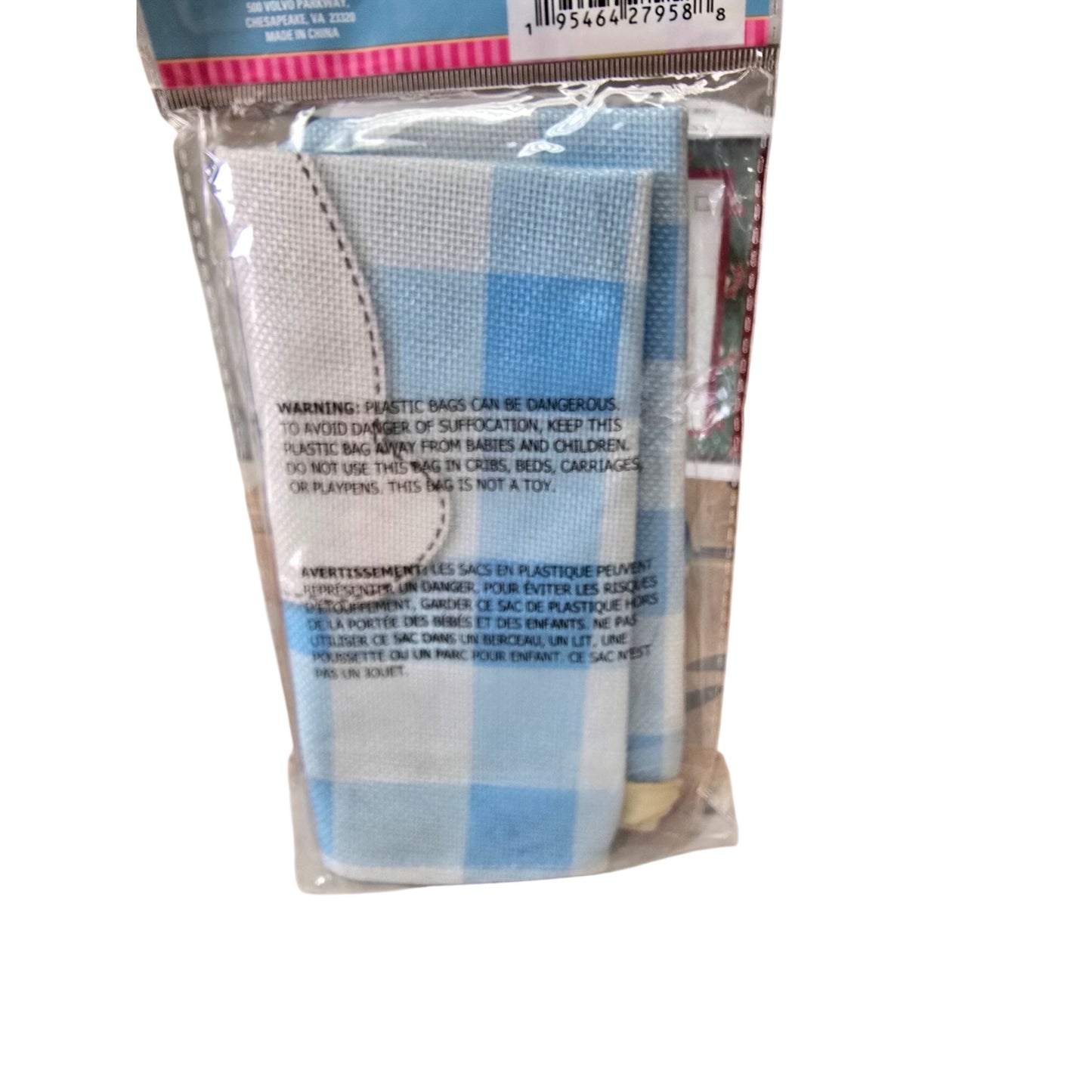 Easter Bunny Blue Gingham Decorative Pillow Case Soft Crafted Home Decor