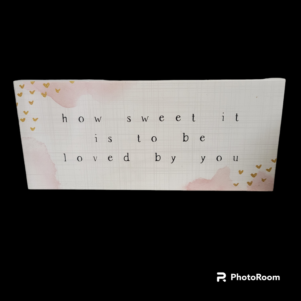 WOOD Wedding PLAQUE WALL DECOR HOW SWEET IT IS TO BE LOVED BY YOU PL