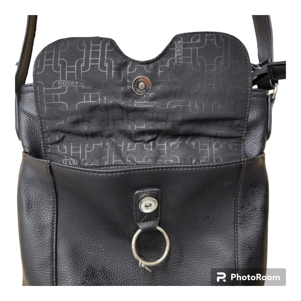 ROSETTI BLACK FAUX LEATHER CROSSBODY PURSE BAG
