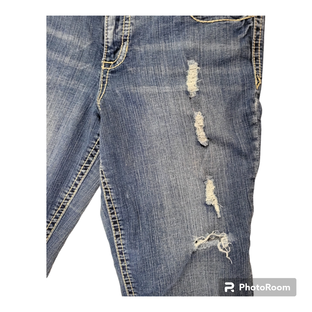 MAURICES jeans women size 13/14 Low Rise Distressed Stretch