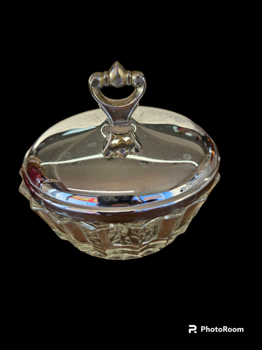 Vintage midcentury lidded powder jar candy trinket dish