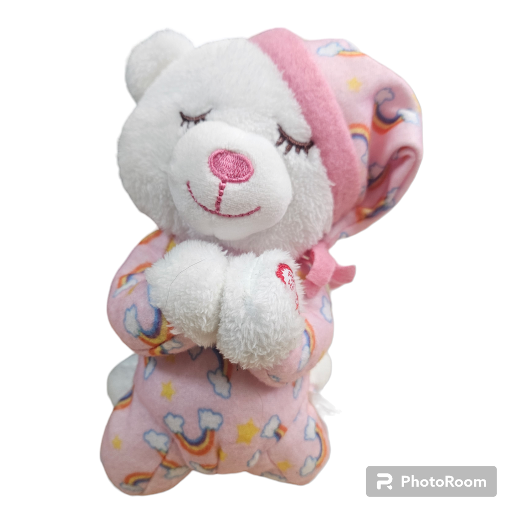 Baby Toys Pink Prayer Bear Plush Childrens Doll