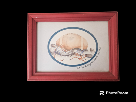 With God All Things Are Possiable Wall Art Cleats and Football
