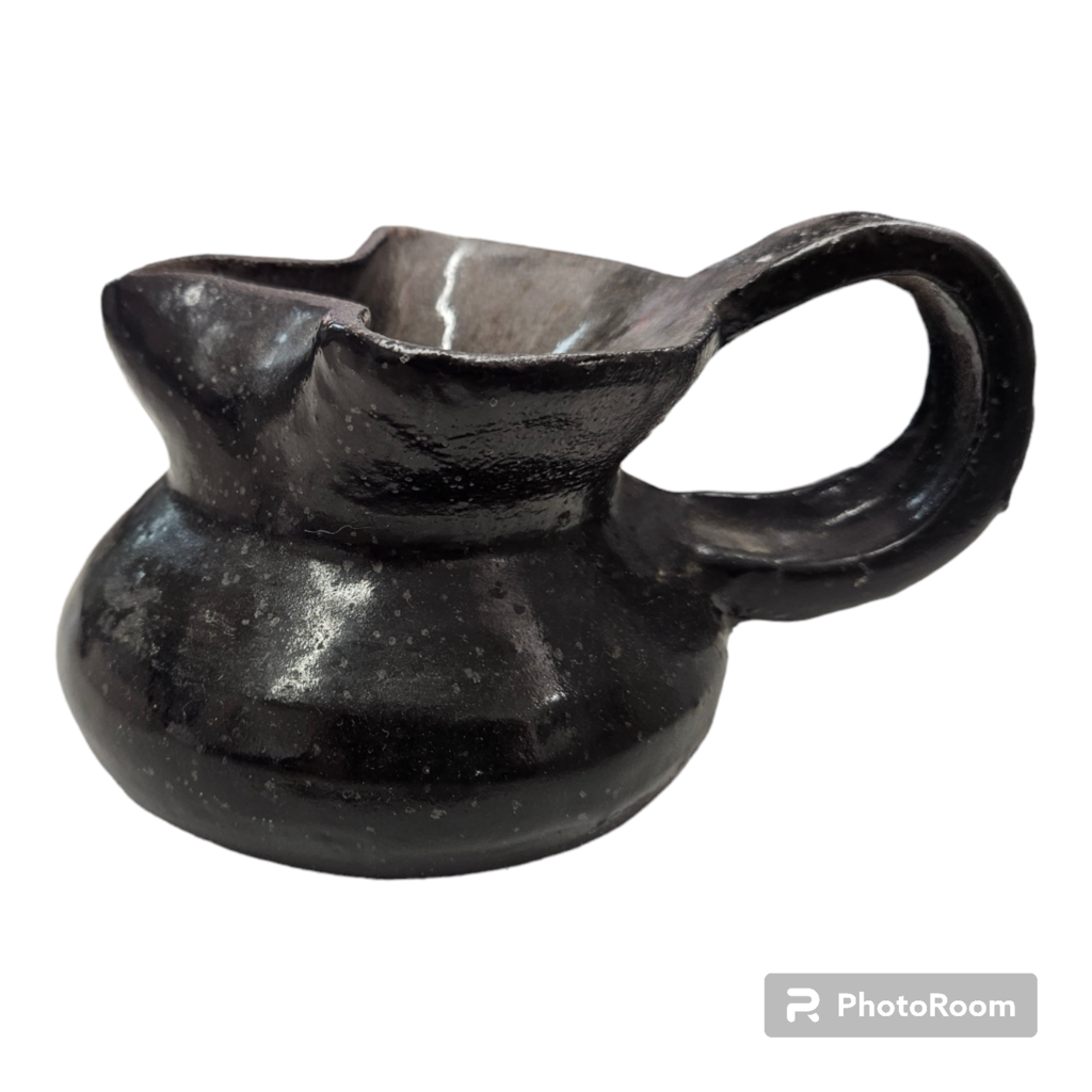 Vintage Small Black Stoneware Pitcher