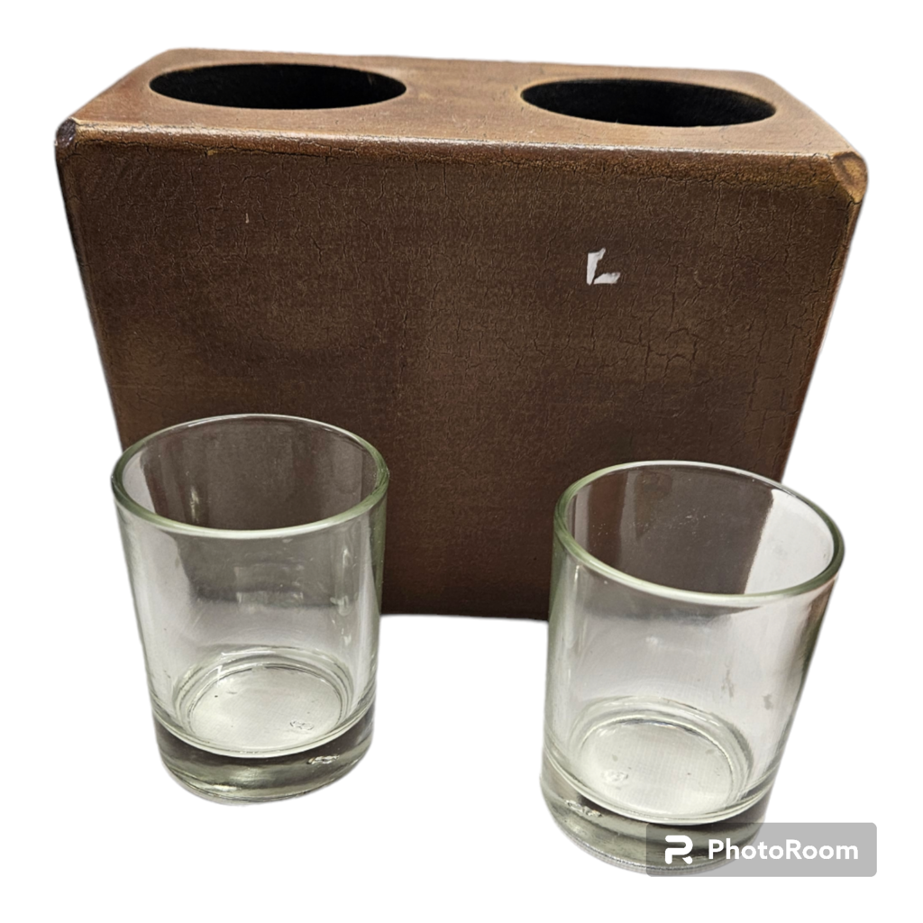 Tea Candle Display Set Wood Look Votive Box Table Decor