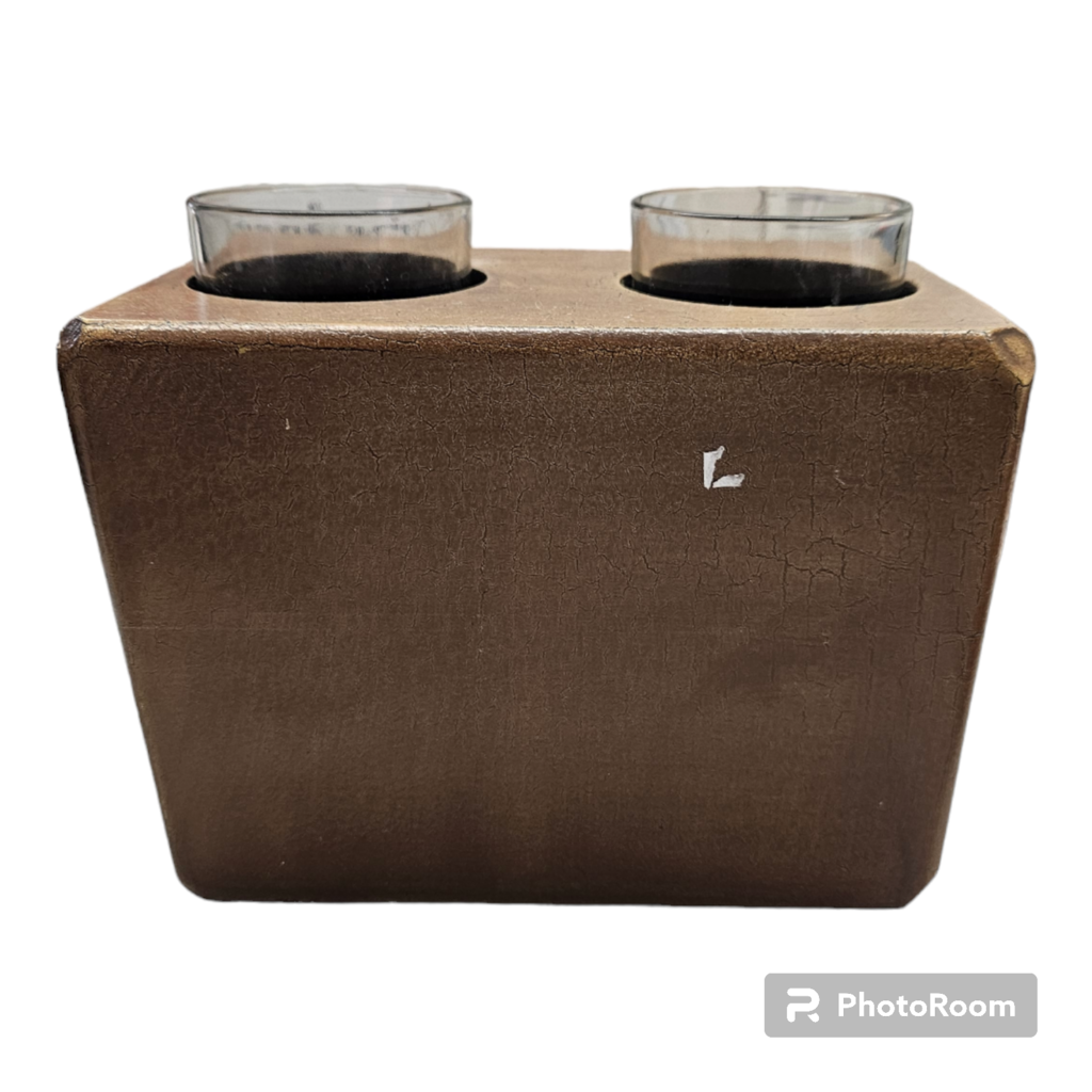 Tea Candle Display Set Wood Look Votive Box Table Decor