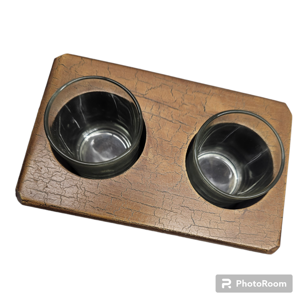 Tea Candle Display Set Wood Look Votive Box Table Decor