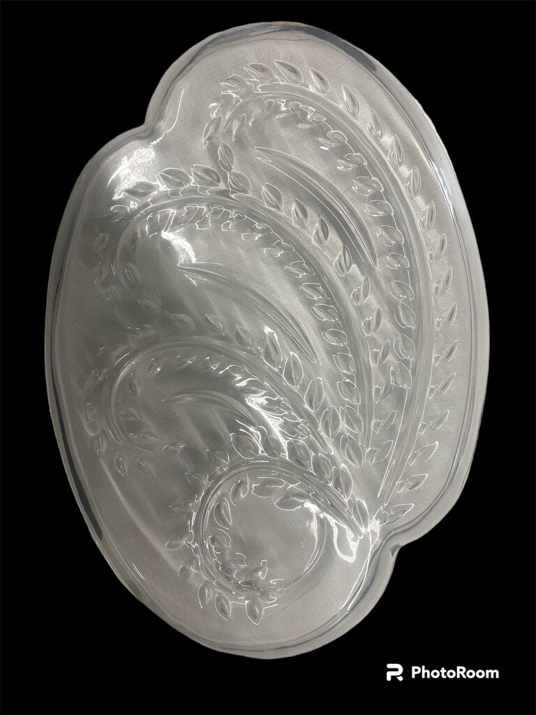 Federal Glass Hospitality Homestead Wheat Snack Plate Cup Holder Inset Set 3