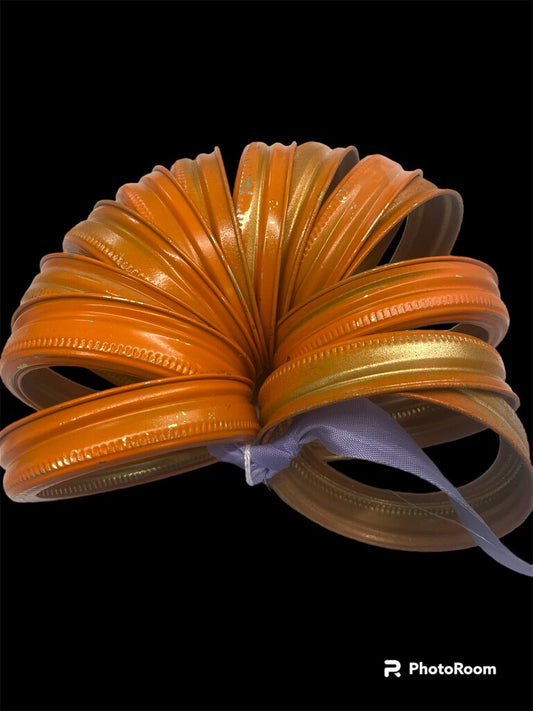 Mason Jar Rings Painted Orange Decor Dozen 12 Piece