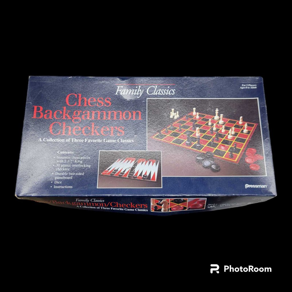 Vintage Family Classics Chess Backgammon Checkers Game Instructions