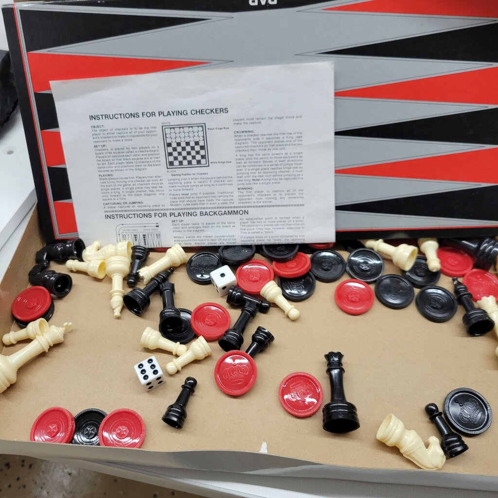 Vintage Family Classics Chess Backgammon Checkers Game Instructions