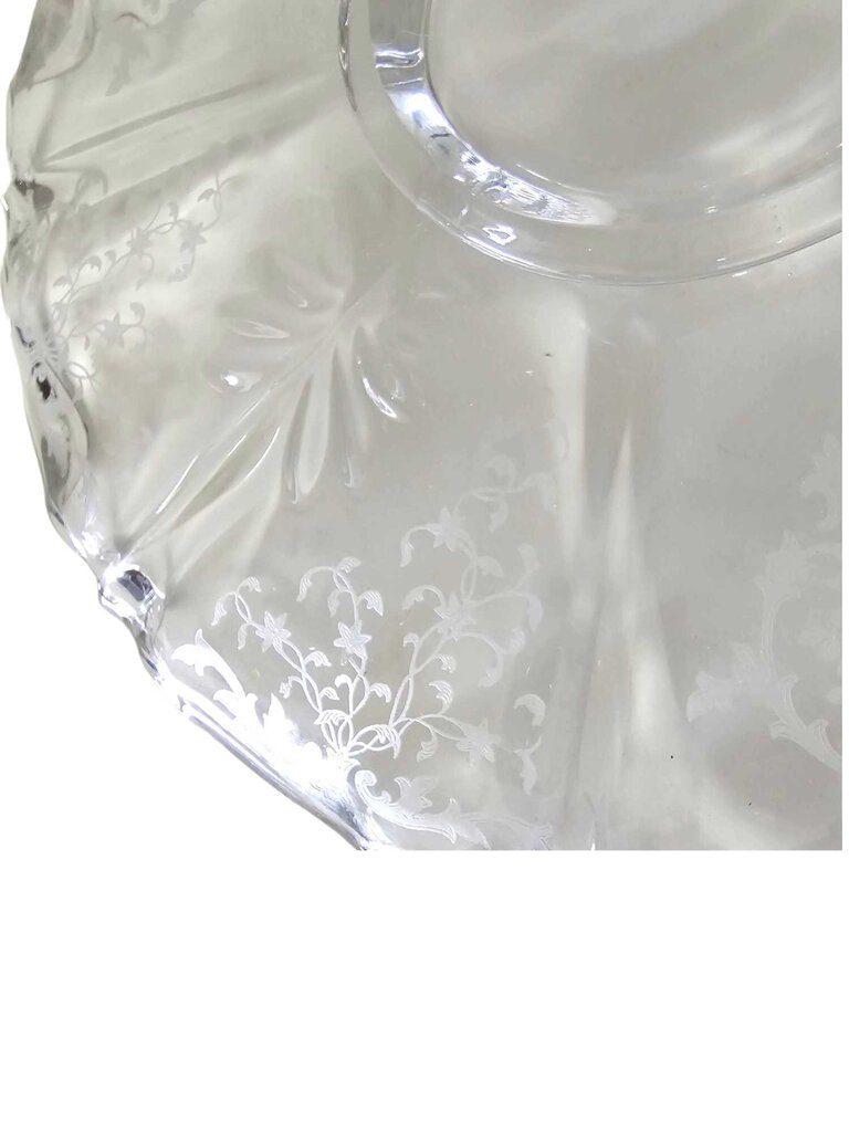 Vintage Fostoria Crystal Navarre Round Serving Platter Torte Tray 13"