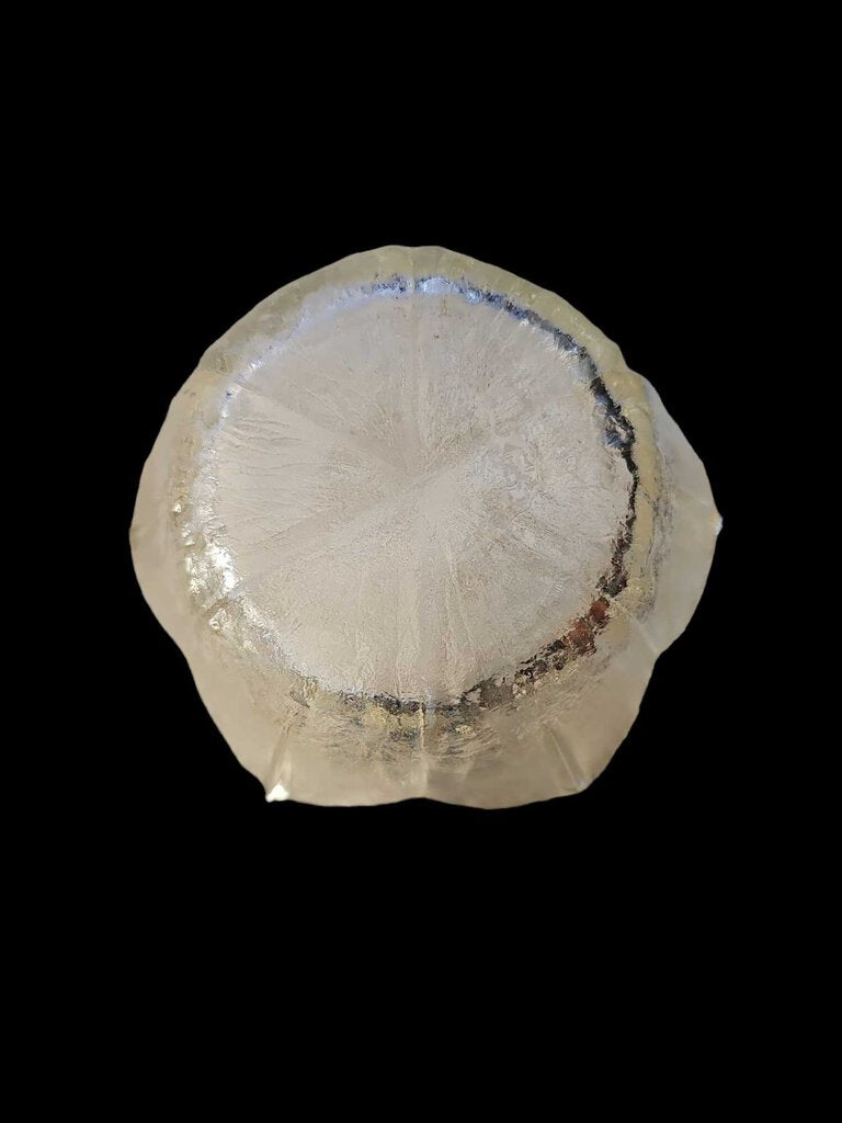 Vintage Thick textured Glass 6 petal lotus Bowl Dish