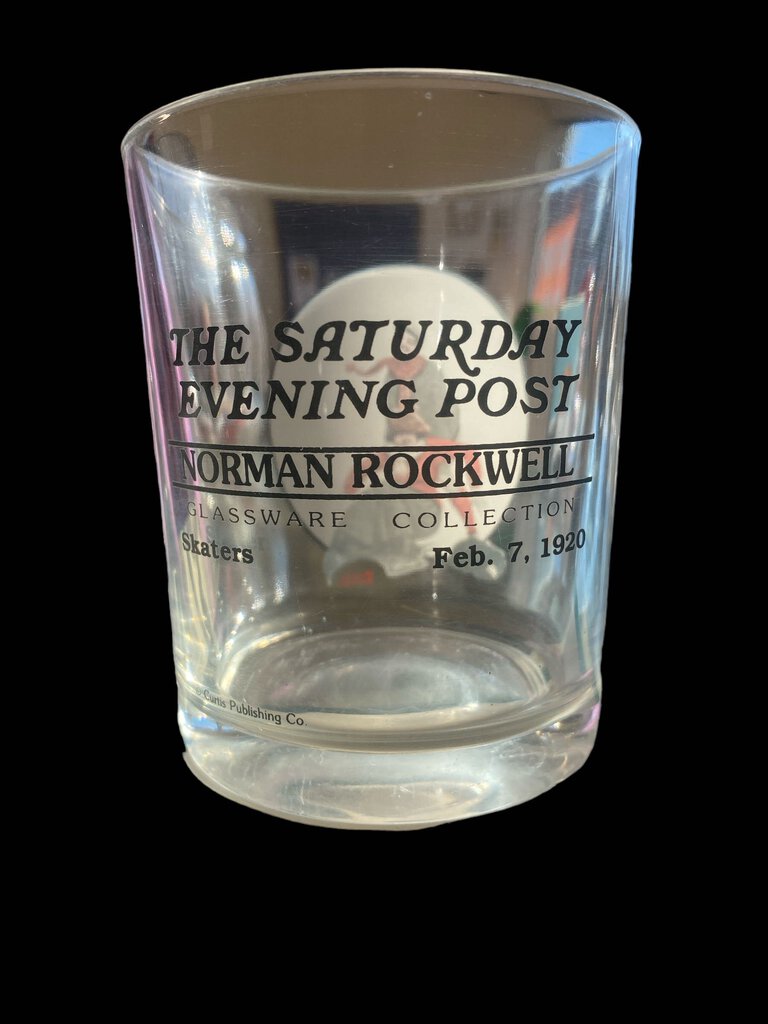 The Saturday Evening Post Evening Norman Rockwell Glass Skaters 1920