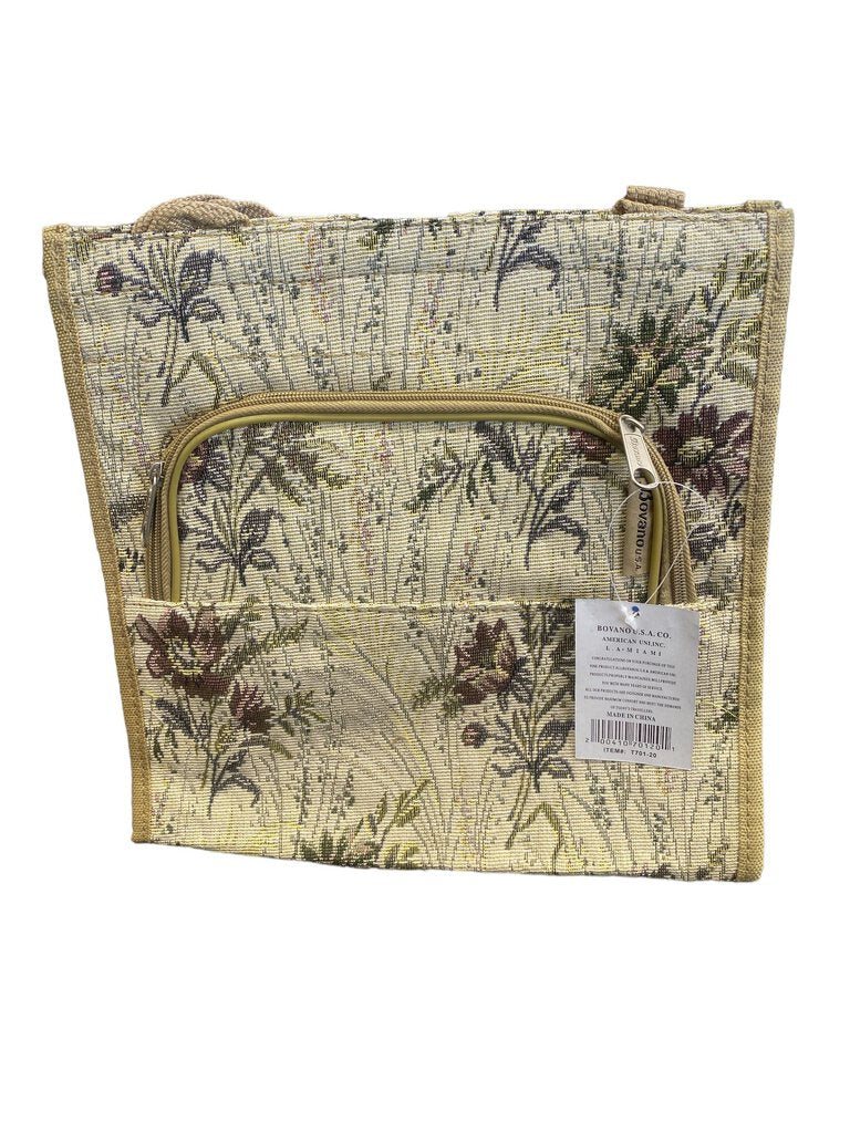 Vintage Bovanou U.S.A. CO. Tapestry Luggage Bag Floral12"x12x5"