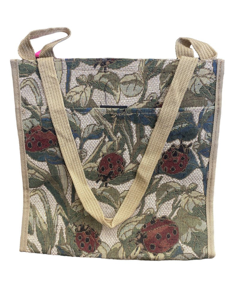 Vintage Bovanou U.S.A. CO. Tapestry Luggage Bag LadyBug 12"x12x5"