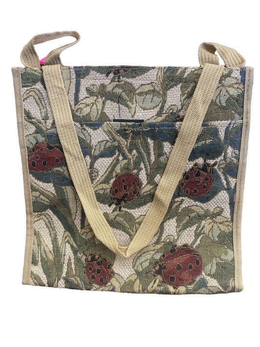 Vintage Bovanou U.S.A. CO. Tapestry Luggage Bag LadyBug 12"x12x5"