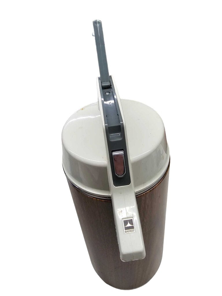 Vintage Everest Vacuum Pump Airpot Coffee Thermos 1.9 Liter Brown