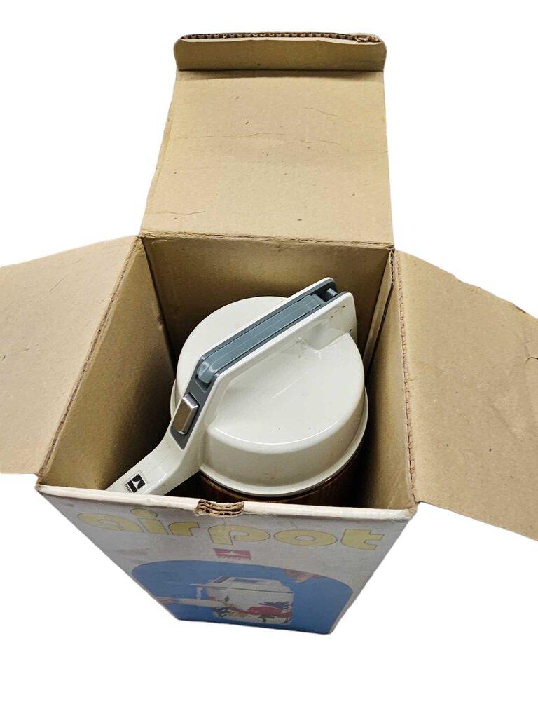 Vintage Everest Vacuum Pump Airpot Coffee Thermos 1.9 Liter Brown