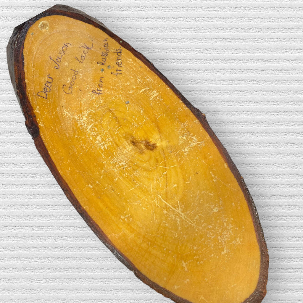 Textured Landscape Painting on Wood 12" Long 4" wide