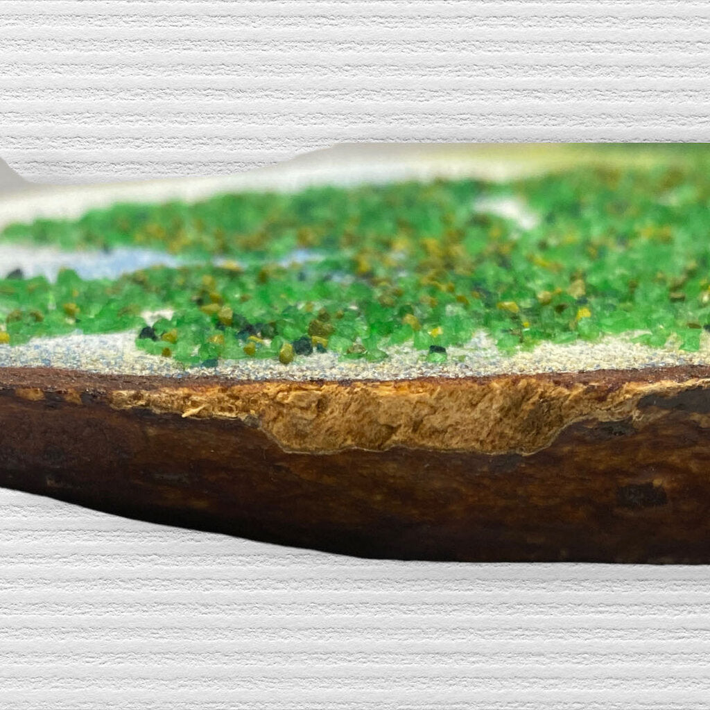 Textured Landscape Painting on Wood 12" Long 4" wide