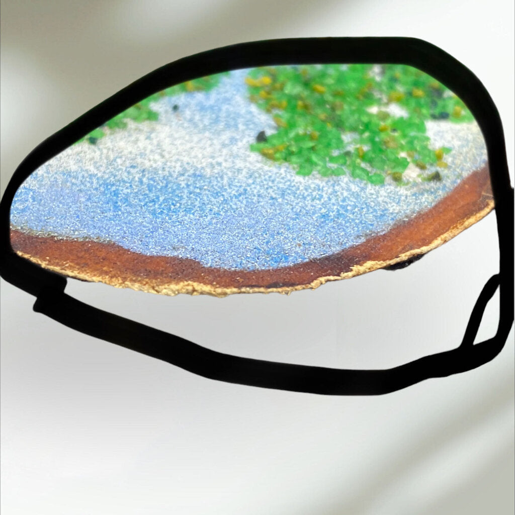 Textured Landscape Painting on Wood 12" Long 4" wide