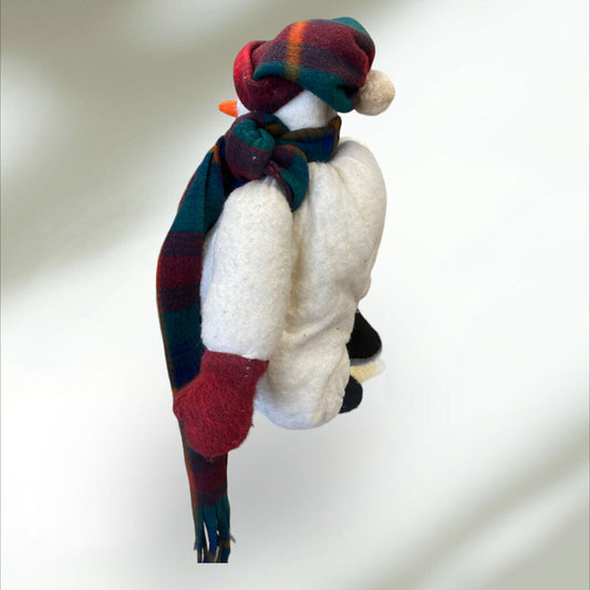 Sitting Snowman Stuffy Decor Ornament Winter Doll