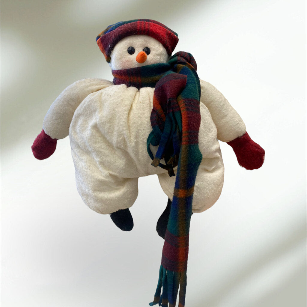 Sitting Snowman Stuffy Decor Ornament Winter Doll