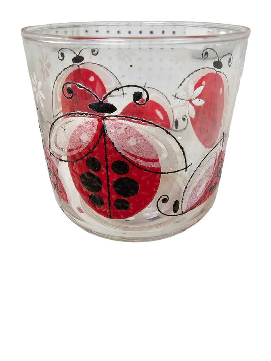 Vintage 1960s Ladybug Juice Glass Red