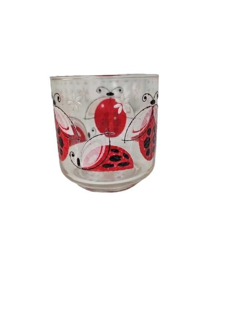 Vintage 1960s Ladybug Juice Glass Red