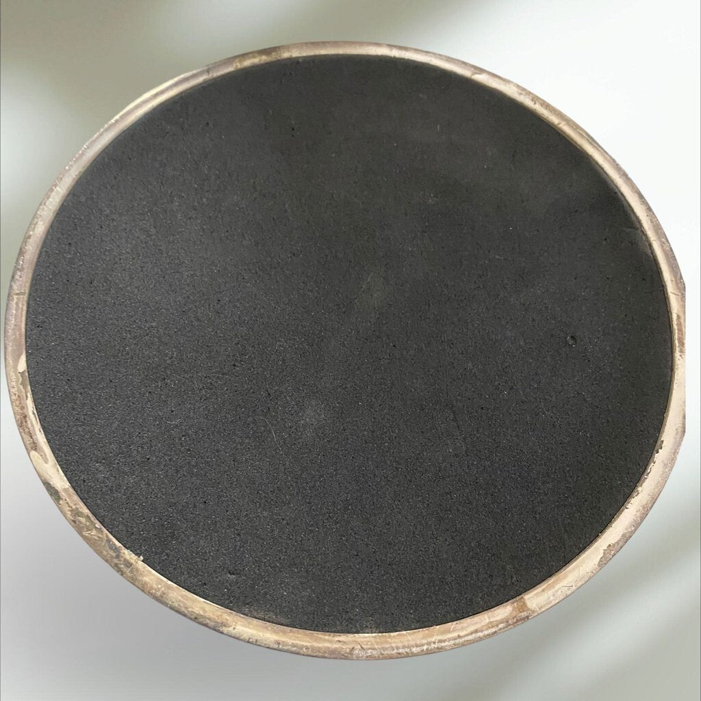 Vintage Silver Rimmed Etched Mirror Plate Coaster