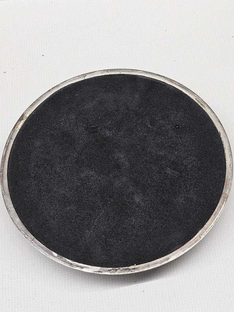 Vintage Silver Rimmed Etched Mirror Plate Coaster