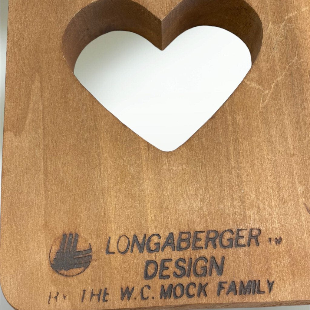 Longaberger Design Wooden Paddle with Heart