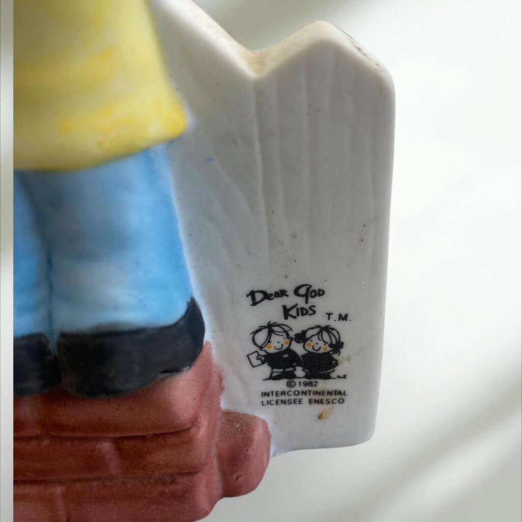 Enesco 1982 Anne Fitzgerald Dear God Kids When We Get Into Trouble Grandpa Boy Figurine