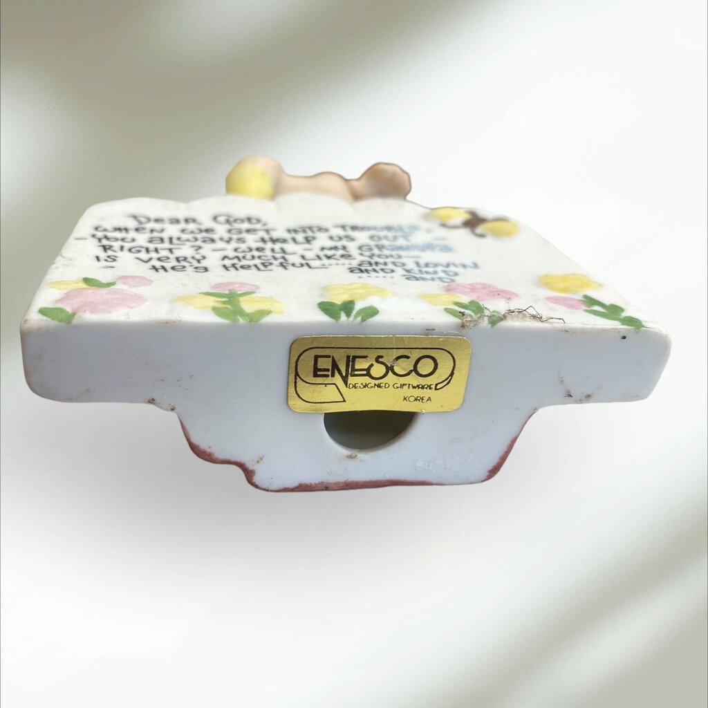 Enesco 1982 Anne Fitzgerald Dear God Kids When We Get Into Trouble Grandpa Boy Figurine