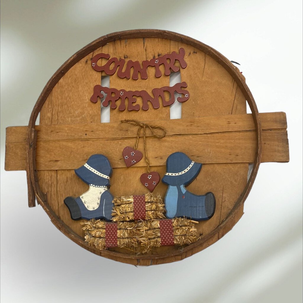 Vintage Country Friends Wooden Wall Art 17.5" Wide 15"Tall