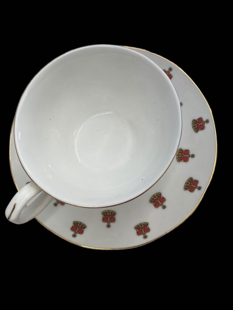 Vintage Edwardian Collection England Bone China Tea Cup and Saucer Set Gold Trim
