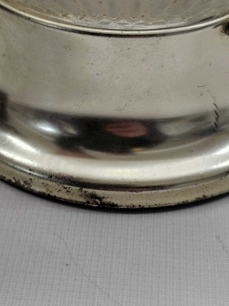 Vintage Flush Mount Light Fixture Ceiling Vanity Clear Glass Ribbed Shade