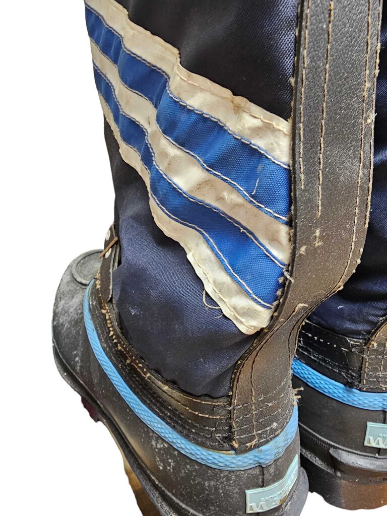 Vintage Montgomery Ward Blue White Snow Boot Steel Shank Size 9