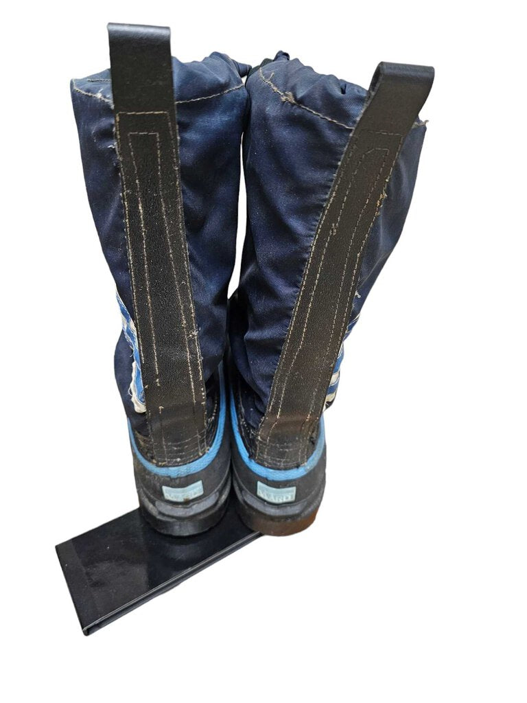 Vintage Montgomery Ward Blue White Snow Boot Steel Shank Size 9