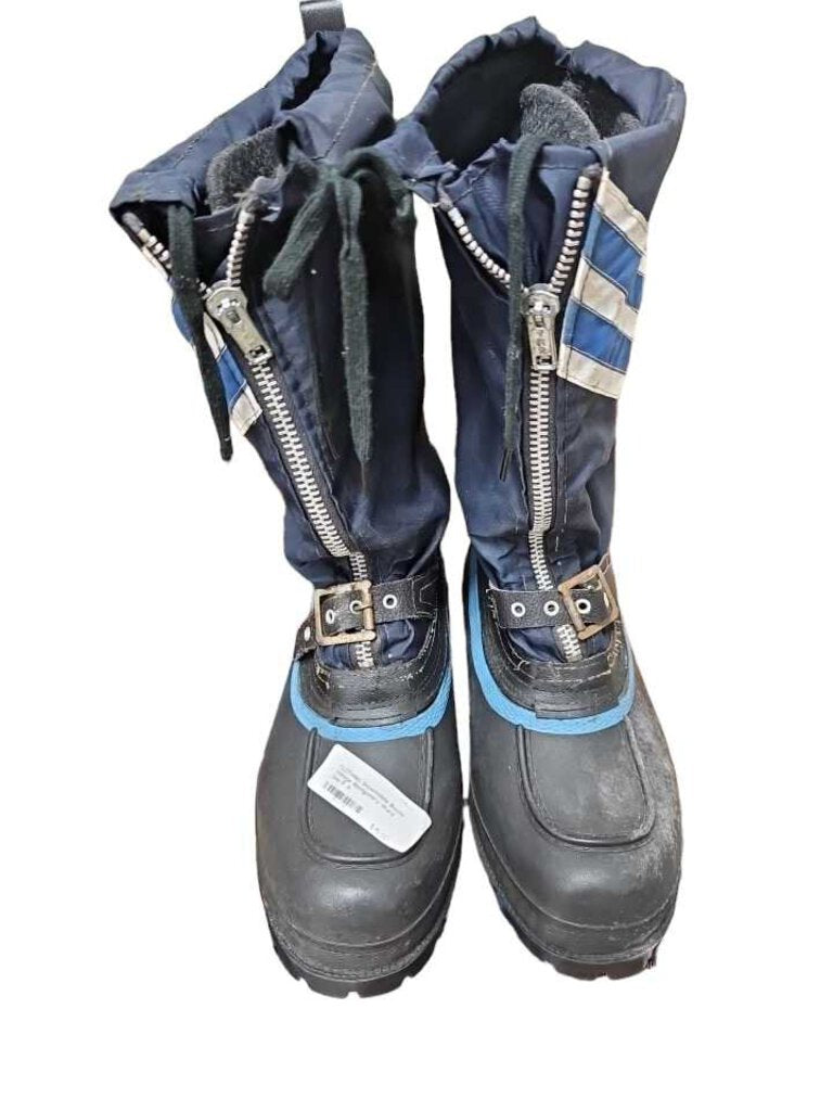 Vintage Montgomery Ward Blue White Snow Boot Steel Shank Size 9