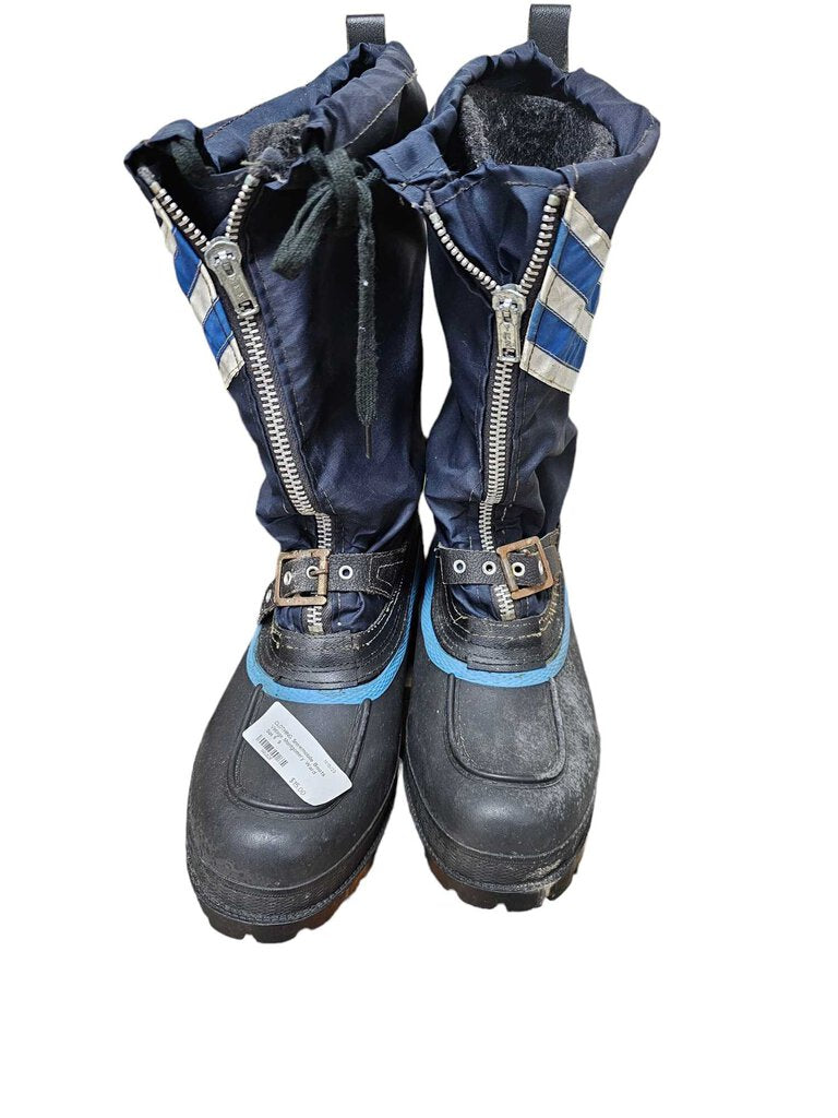 Vintage Montgomery Ward Blue White Snow Boot Steel Shank Size 9