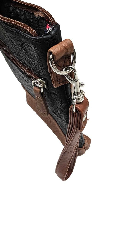 Stone Mountain Genuine Leather Small Handbag Purse USA Brown Black