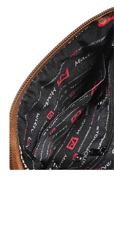 Stone Mountain Genuine Leather Small Handbag Purse USA Brown Black