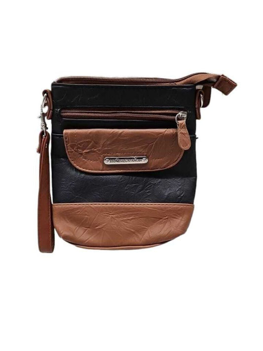 Stone Mountain Genuine Leather Small Handbag Purse USA Brown Black